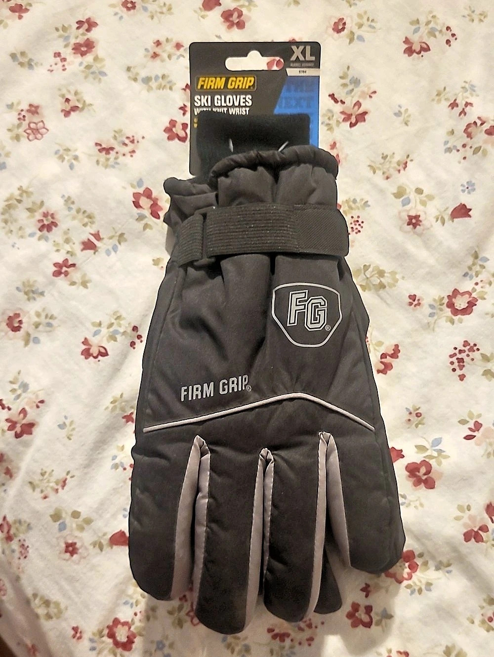 Firm Grip Ski Gloves Black & Gray XL New With Tag